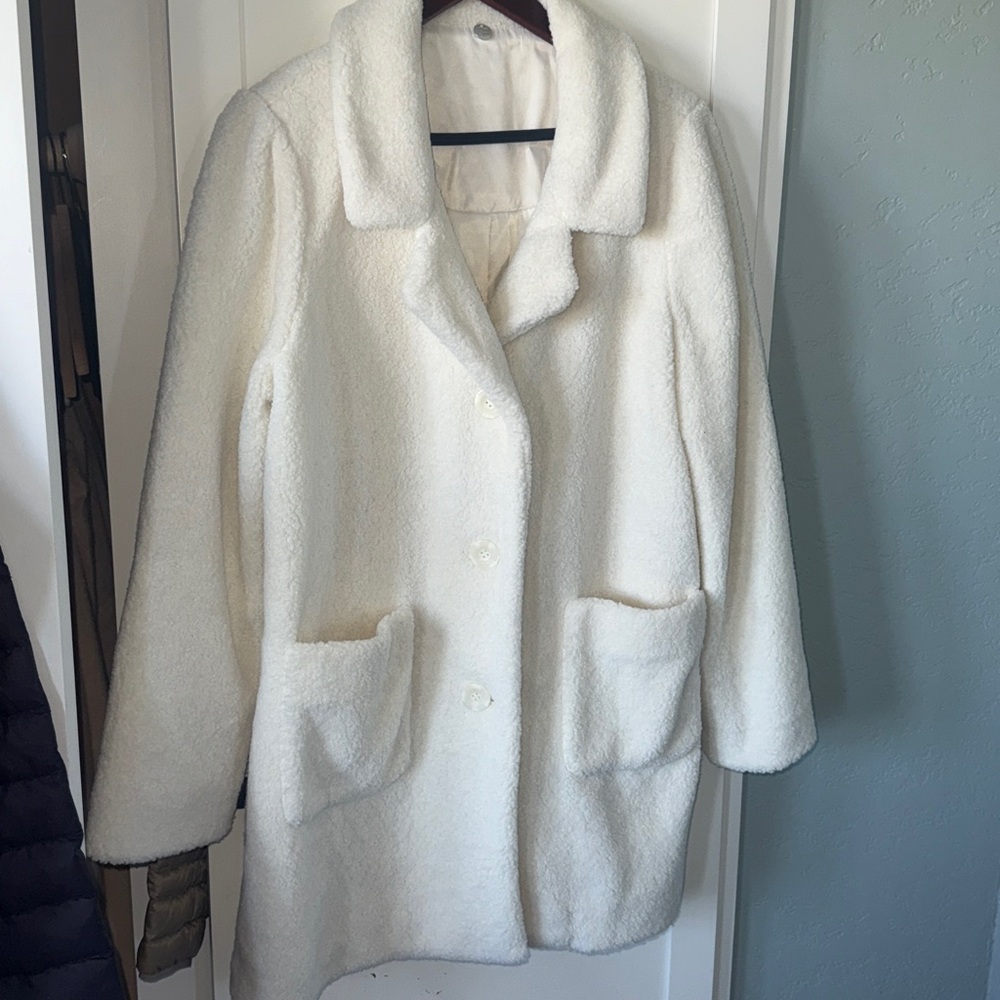 Margaret O'Leary Cream Sherpa Feel Coat Size 2 M